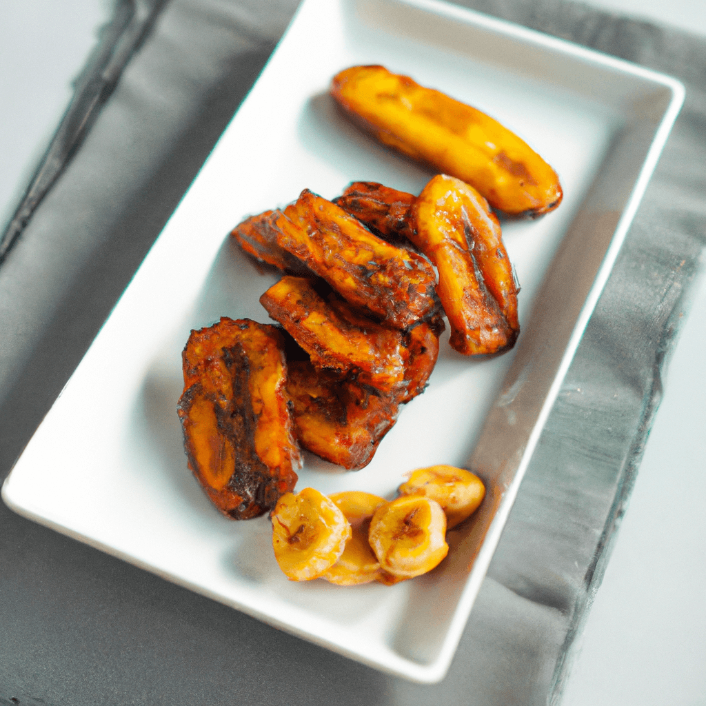 Second image of air fryer basket filled with golden brown plantain slices.