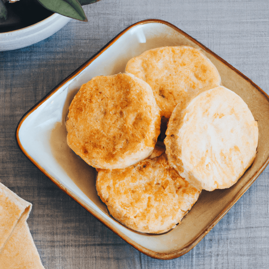 Air fryer basket filled with fresh golden biscuits