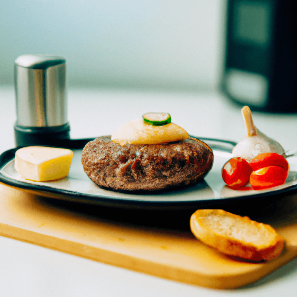Air fryer basket with perfectly cooked quarter pounders