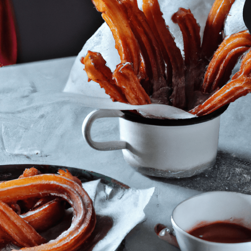 Crispy air fryer churros sprinkled with cinnamon sugar on a serving platter