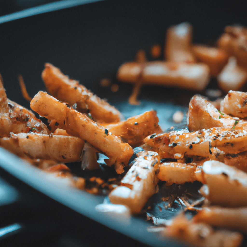 Golden halloumi fries in an air fryer basket