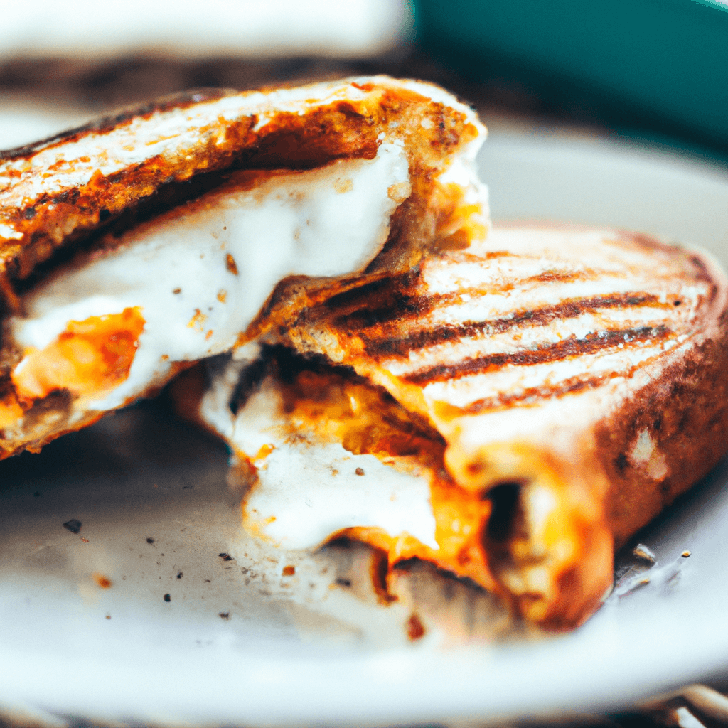 Sizzling hot air fryer cheese toastie with tomato, ready to eat.