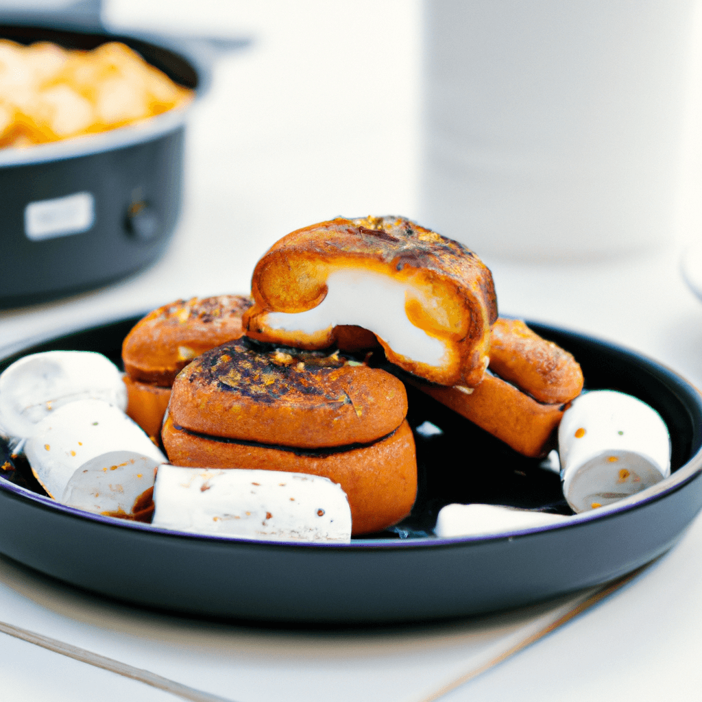 Second image captures a cross-section view of gooey S'mores ready to be devoured