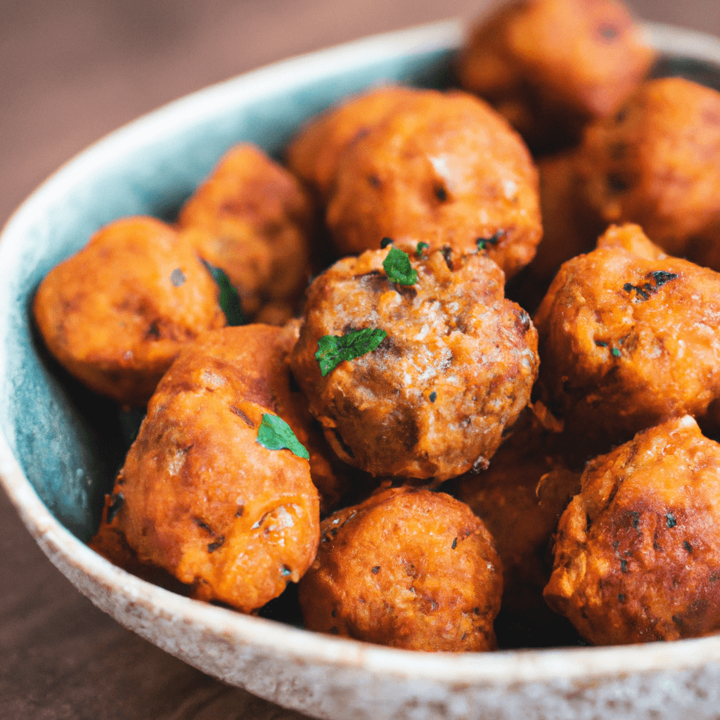 Juicy air fryer turkey meatballs served on a platter