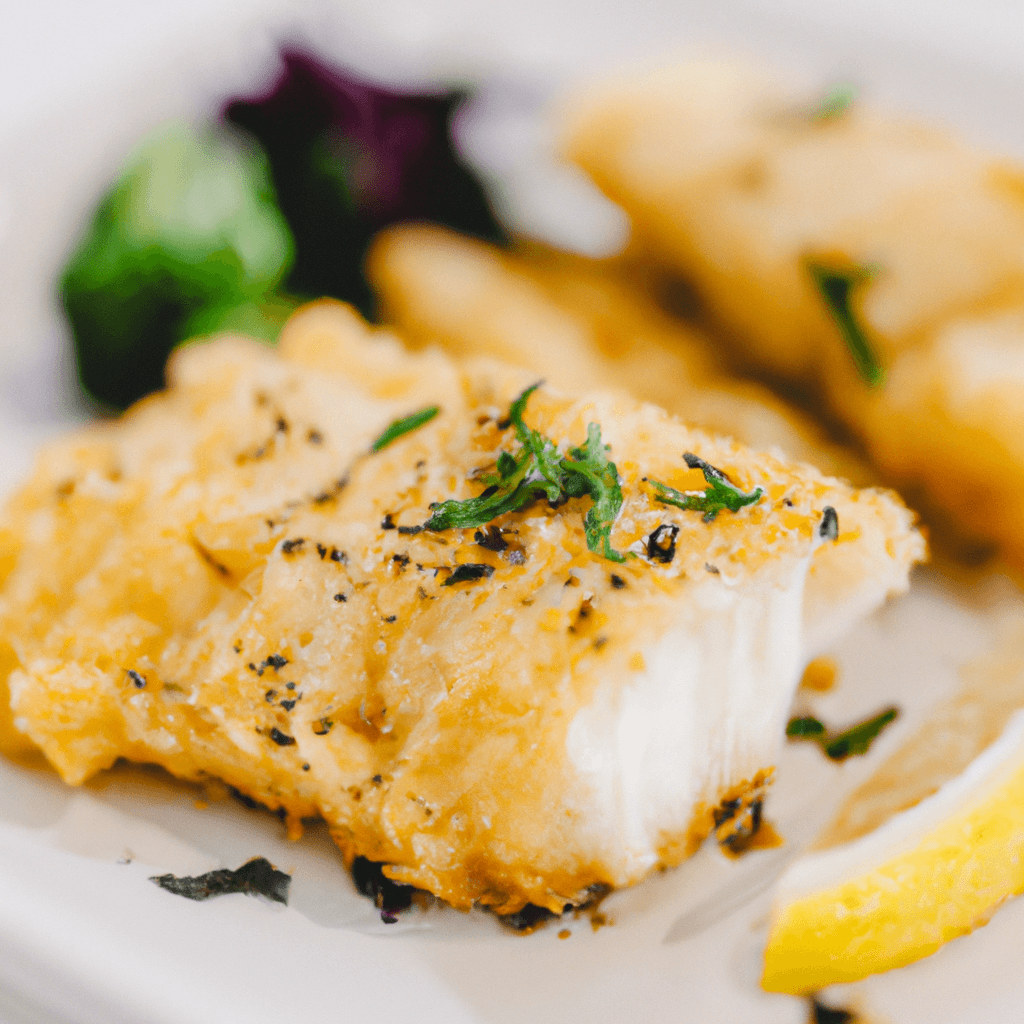 Flaky air fryer cod cooked to golden perfection in the basket