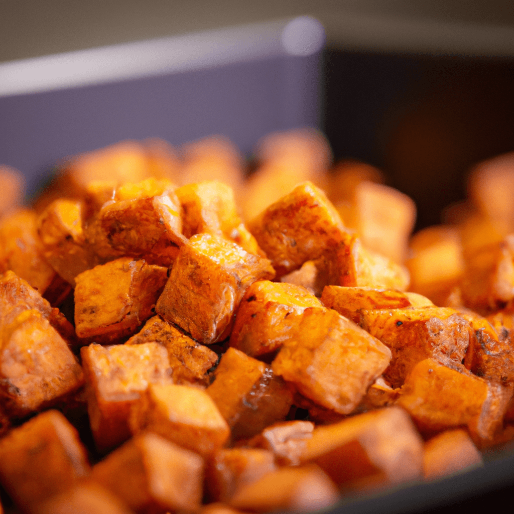 Sweet potato cubes seasoned with paprika
