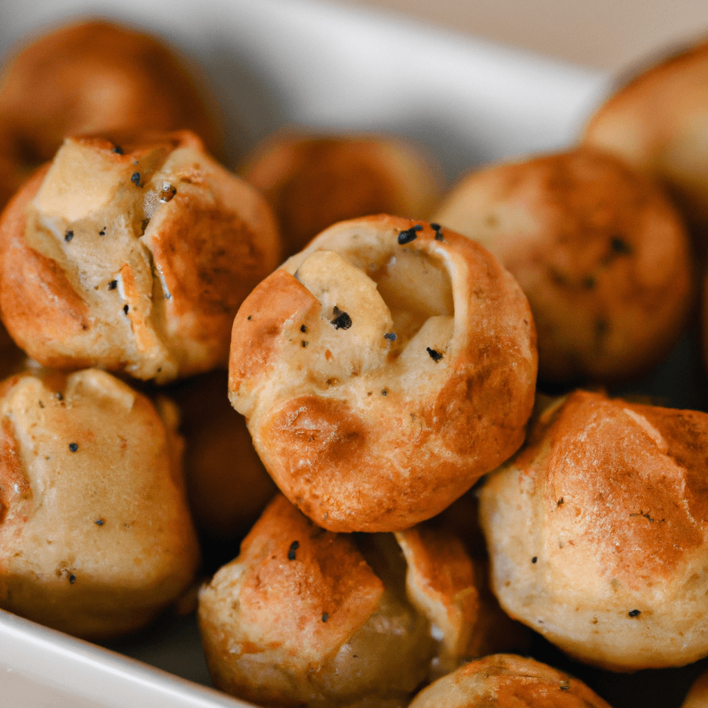 Golden and crispy air fryer dough balls in a bowl