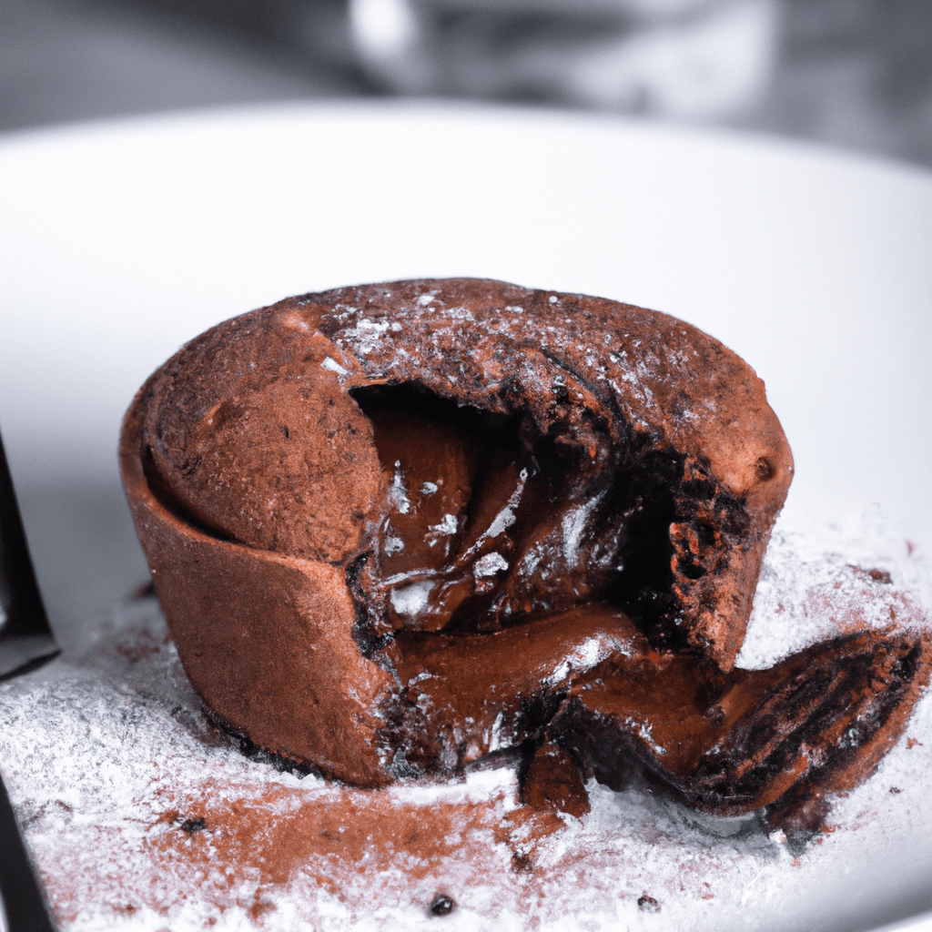 Rich and gooey air fryer lava cake with a molten centre