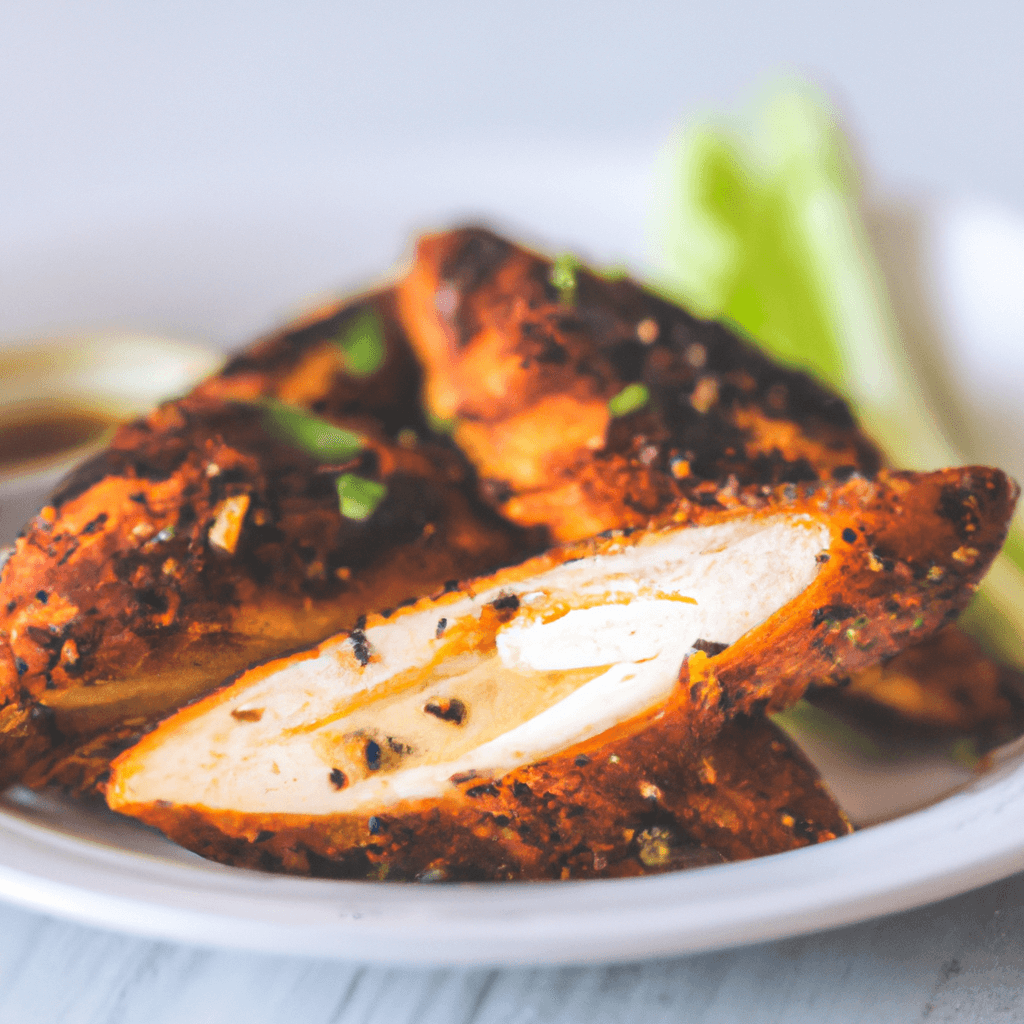 Perfectly cooked butterfly chicken breast in an air fryer basket.