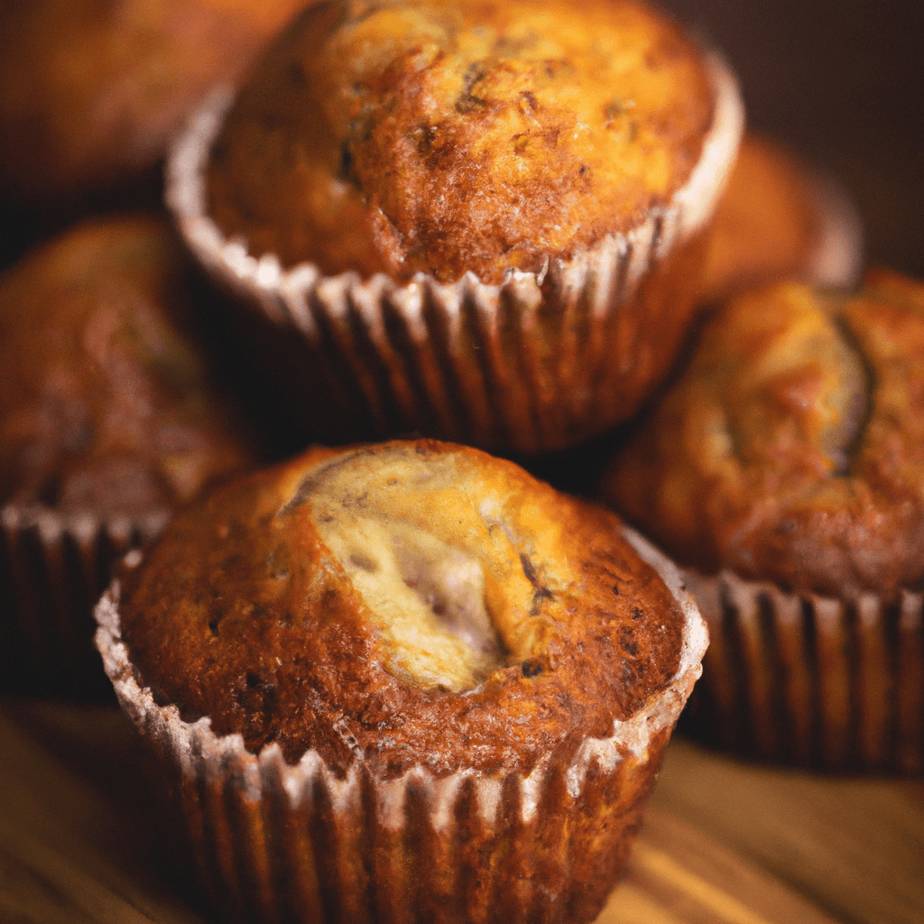A platter of freshly baked air fryer banana muffins.