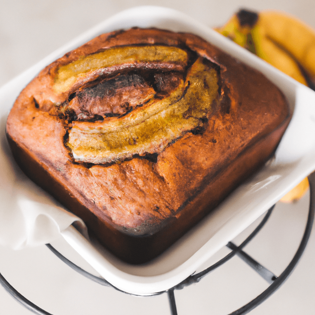 Sliced banana bread with visible chocolate chips, ready to be served.