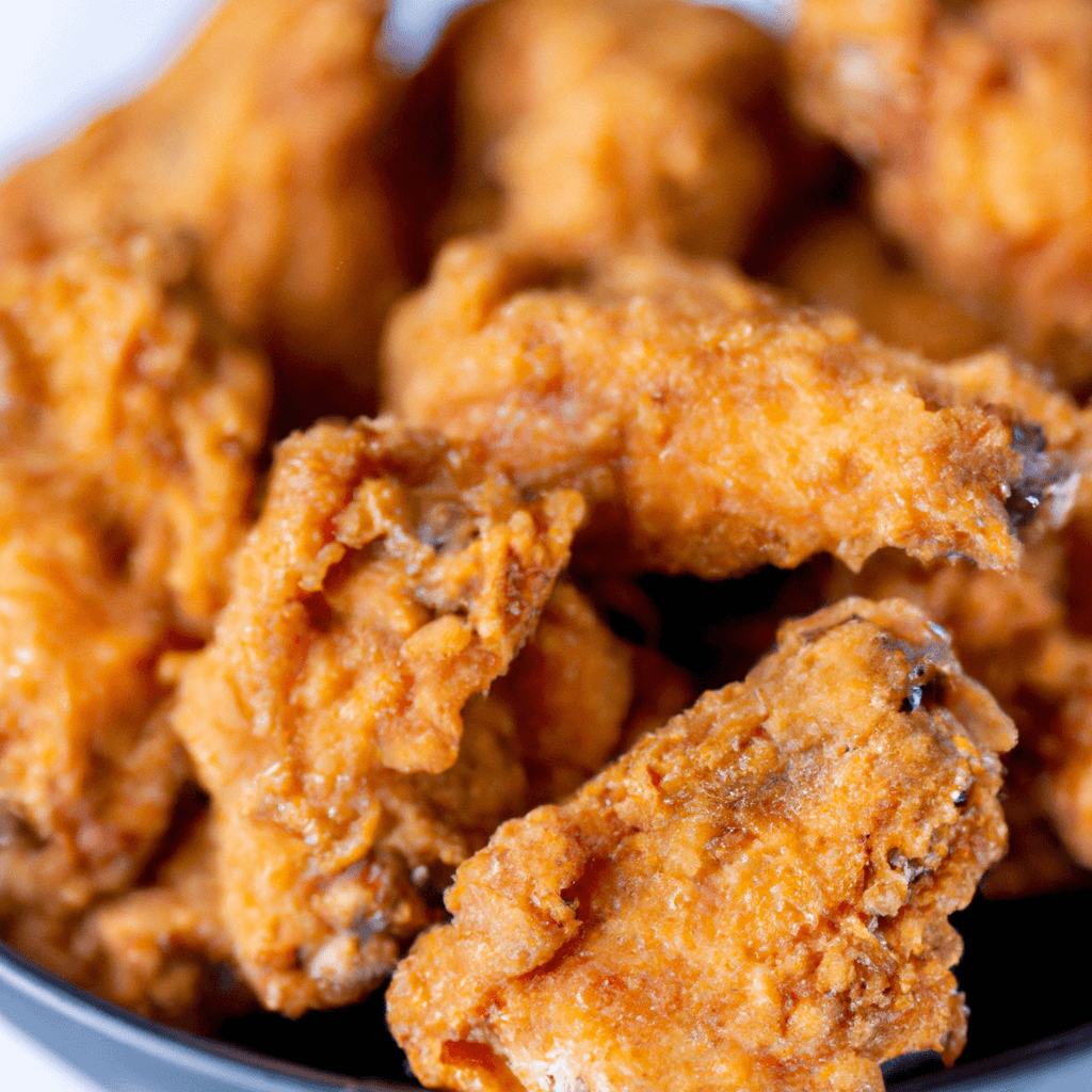 Air fryer basket with cooked wings