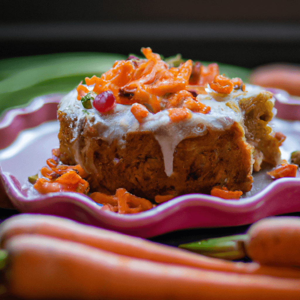 Freshly baked air fryer carrot cake presented with walnuts