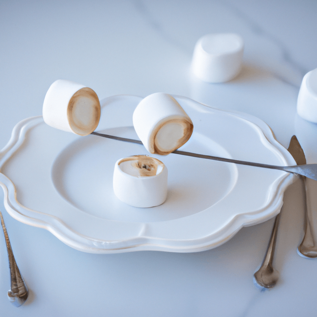 Air fryer basket lined with parchment paper showcasing evenly browned marshmallows