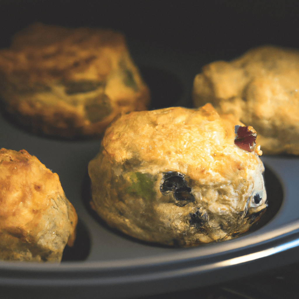 Freshly made air fryer fruit scones with a golden brown top