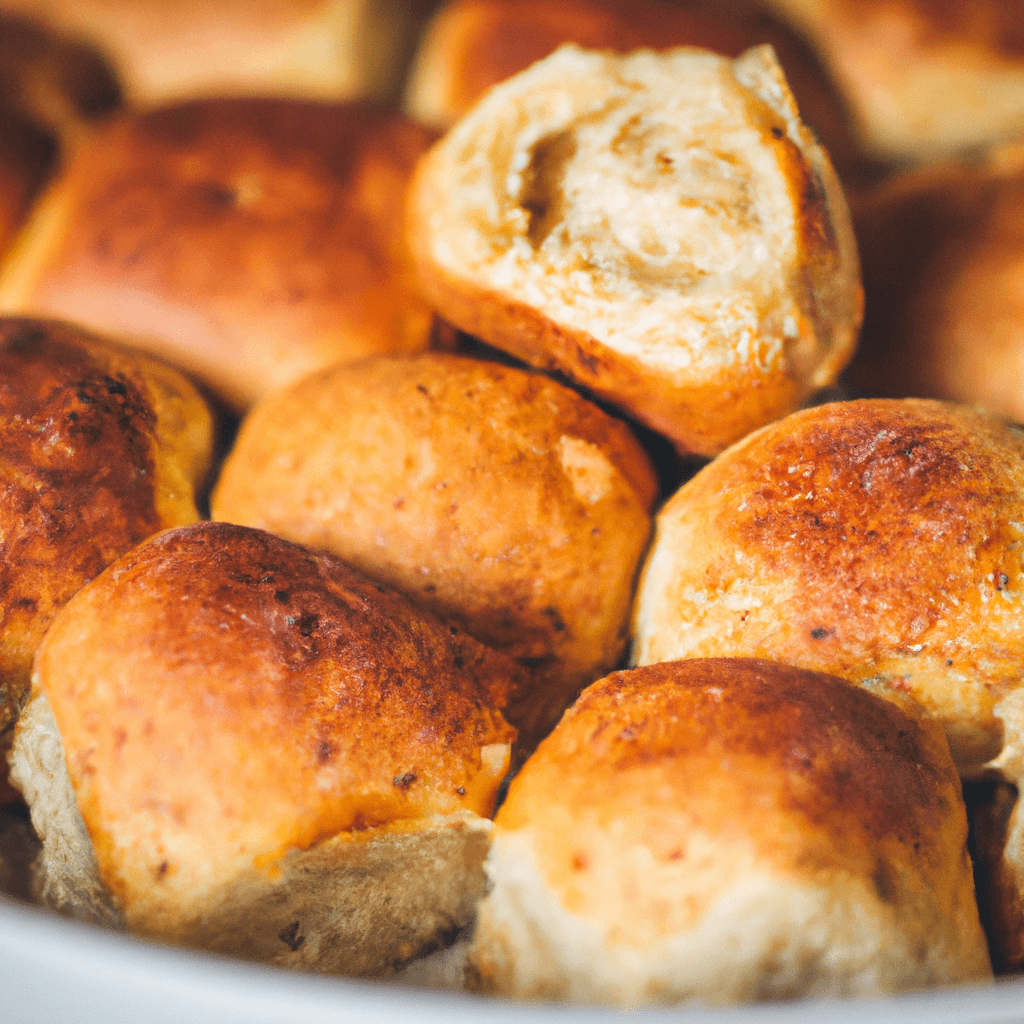 Golden air fryer part baked rolls, crisp and ready to eat.