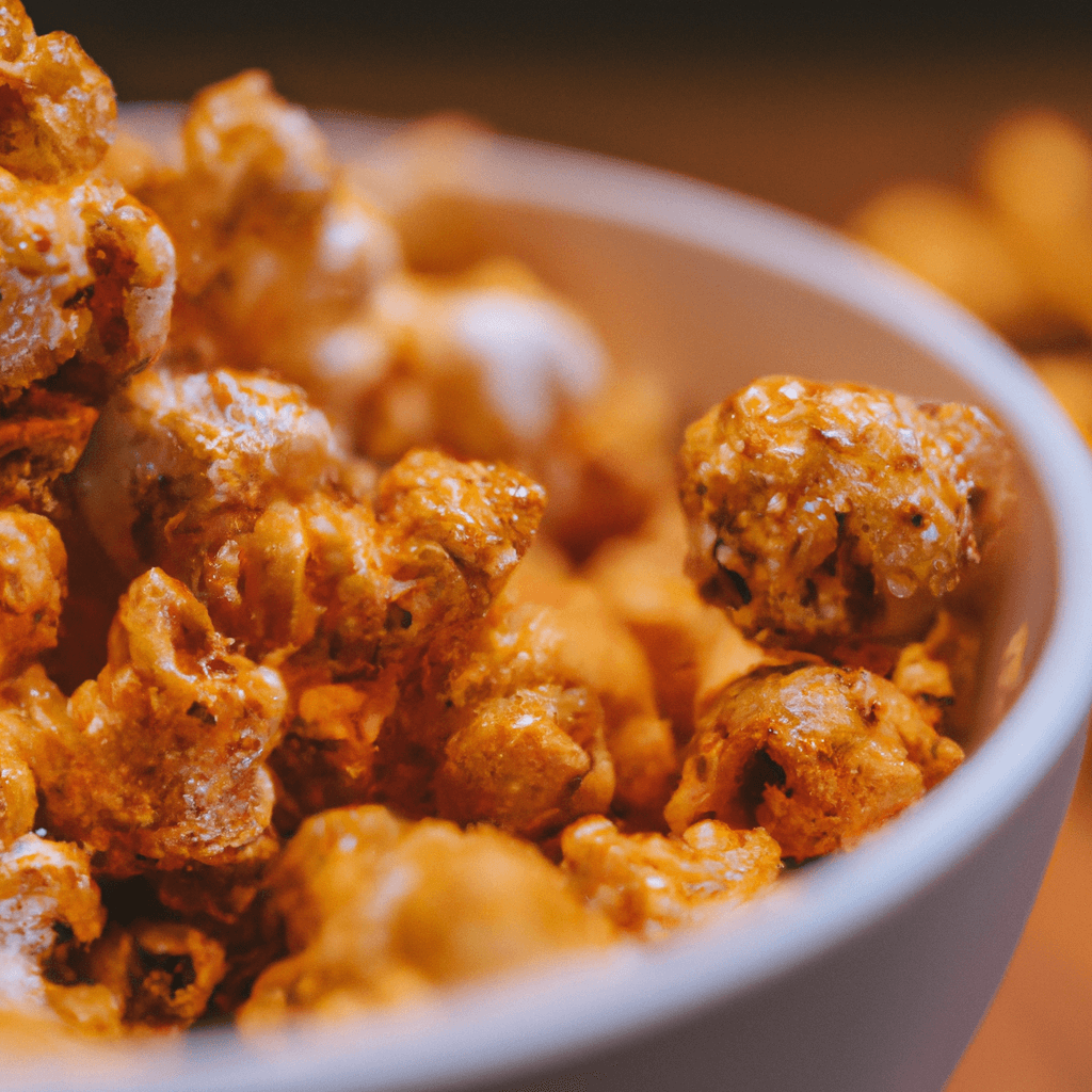 A bowl of crispy air-fried popcorn ready to serve.