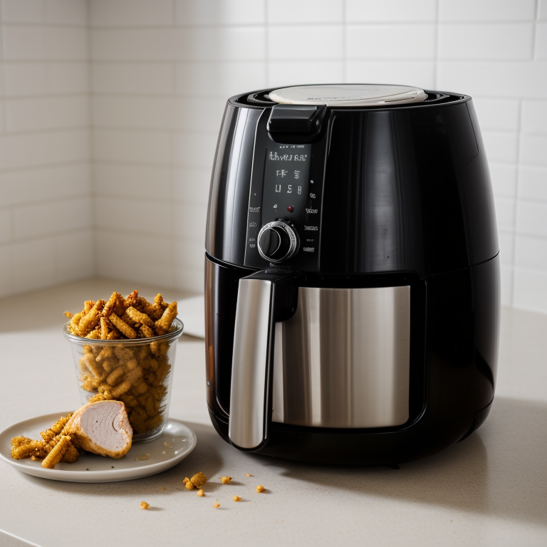 Measuring 250 grams of diced chicken breast in a cup for air fryer recipes