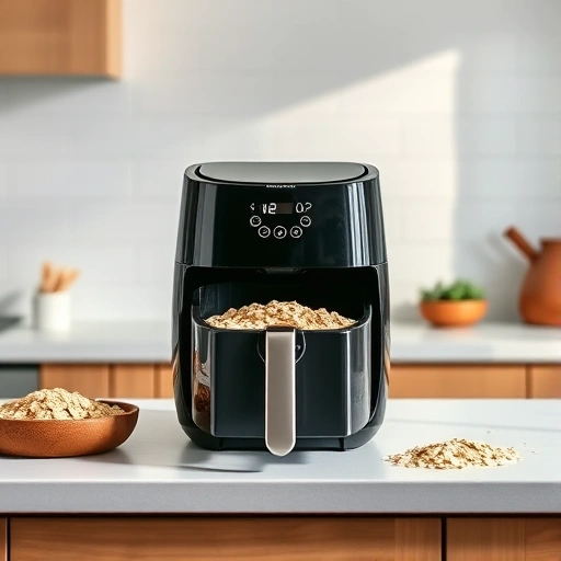 Measuring 350 grams of rolled oats in cups for air fryer recipes