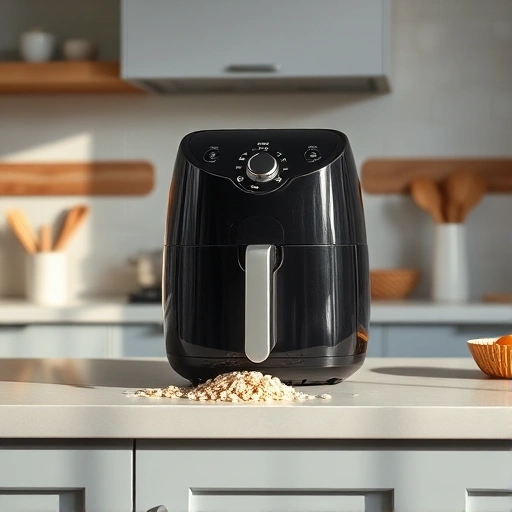 Measuring 375 grams of rolled oats in a cup for air frying