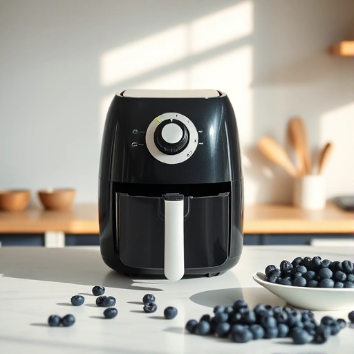 Measuring 375 grams of blueberries in cups for air fryer recipes
