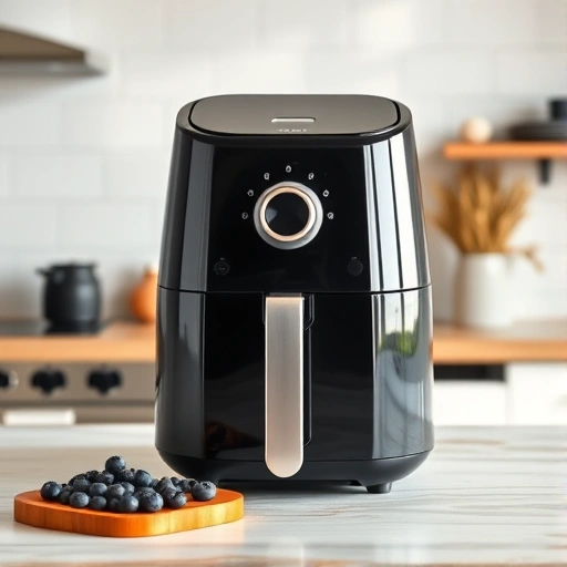 Measuring 400 grams of blueberries in a cup for air fryer recipes