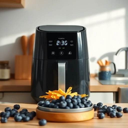 Measuring 450 grams of blueberries in cups for air fryer recipes