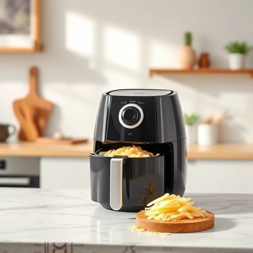 Measuring 2.5 cups of grated cheese on a kitchen scale for air fryer recipes