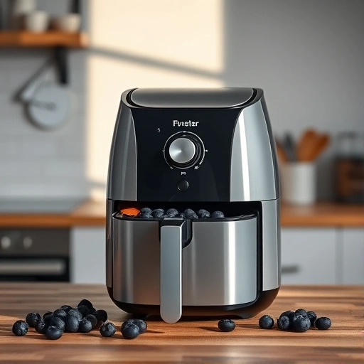 Measuring 2.75 cups of blueberries on a kitchen scale