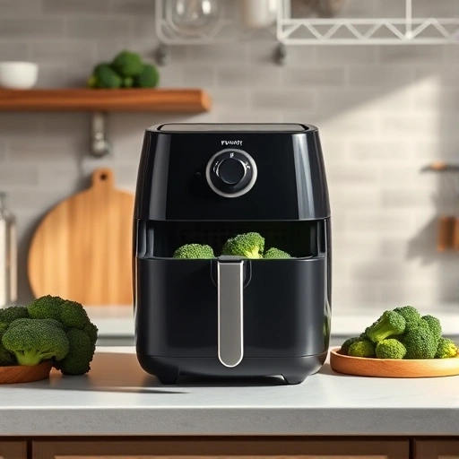 Measuring 3.0 cups of broccoli on a kitchen scale