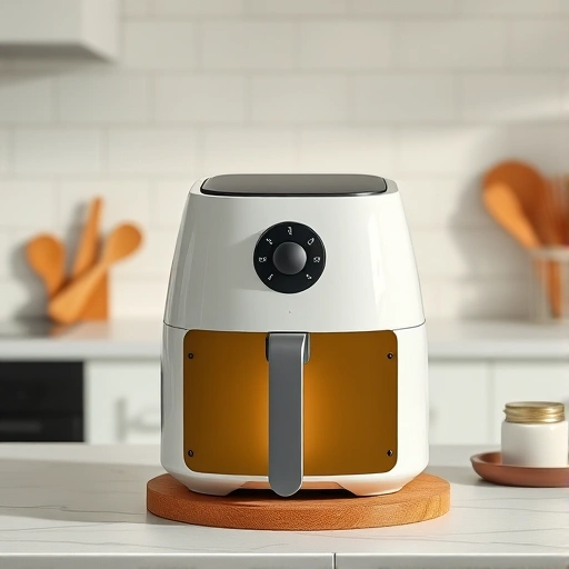 Measuring 1.75 cups of single cream in a jug next to an air fryer