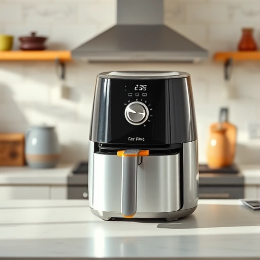 Measuring 2.25 cups of milk in a jug next to an air fryer