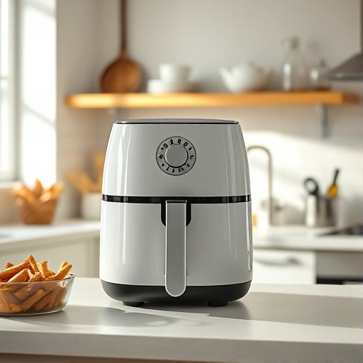 Measuring 3.25 cups of milk in a jug next to an air fryer