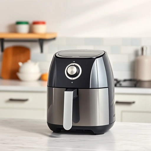 Measuring 3.25 cups of coconut milk in a jug next to an air fryer