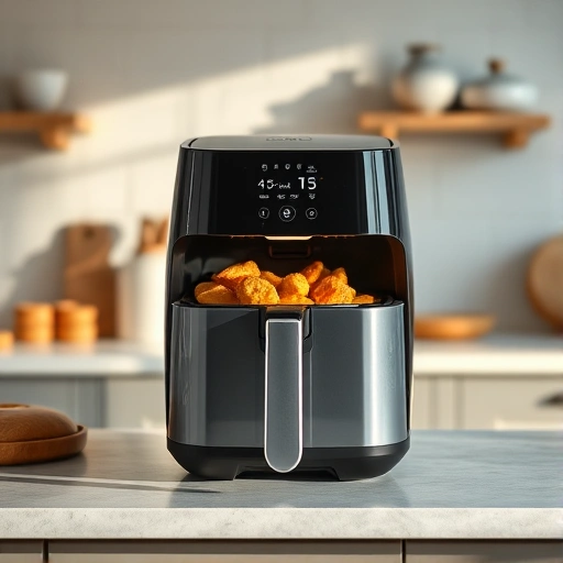 Measuring 110 ml of chicken broth in a cup for air fryer recipes