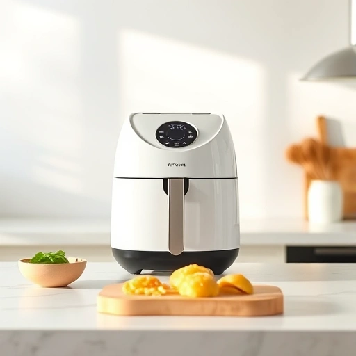 Measuring 210 ml of almond milk in a cup for air fryer recipes