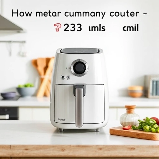 Measuring 235 ml of vinegar in a cup for air fryer recipes