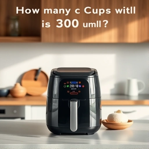 Measuring 310 ml of coconut milk in a cup for air fryer recipes