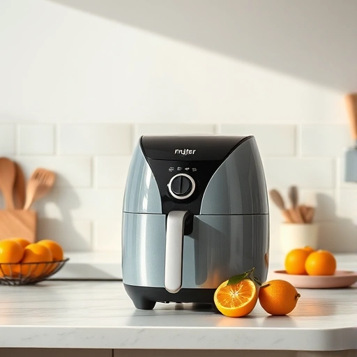 Measuring 410 ml of orange juice in a cup for air fryer recipes