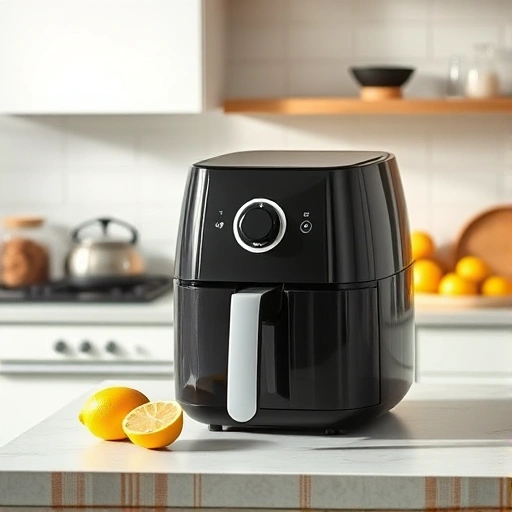 Measuring 435 ml of lemon juice in a cup for air fryer recipes