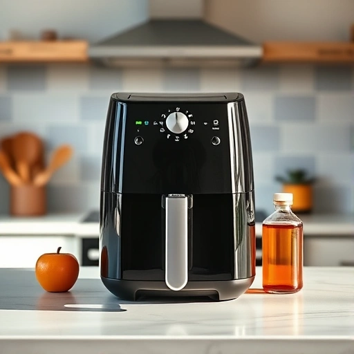 Measuring 535 ml of apple cider vinegar in a cup for air fryer recipes