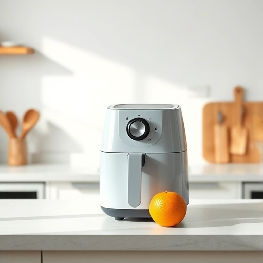 Measuring 560 ml of orange juice in a cup for baking and air frying
