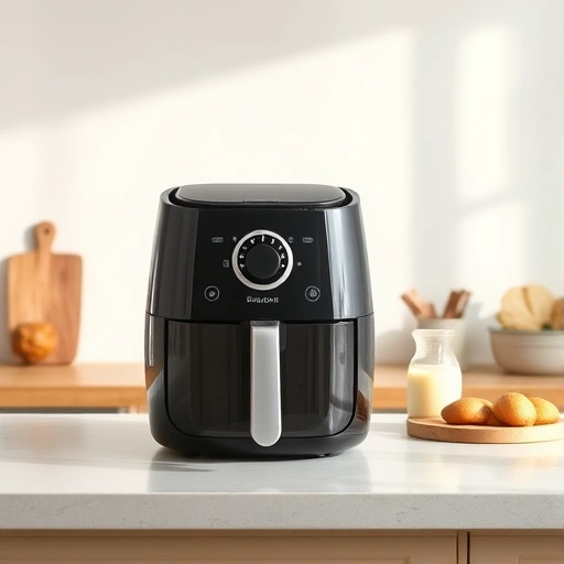 Measuring 660 ml of half and half in a cup for air fryer recipes
