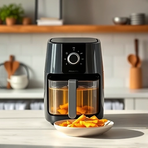 Measuring 685 ml of chicken broth in a cup for air fryer recipes