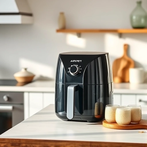 Measuring 735 ml of coconut milk in a cup for air fryer recipes