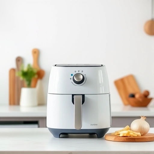 Measuring 0.5 tbsp minced onion on a digital scale for air fryer recipes