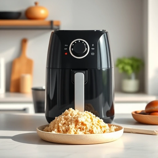Measuring 2.5 tablespoons of breadcrumbs on a digital scale showing grams