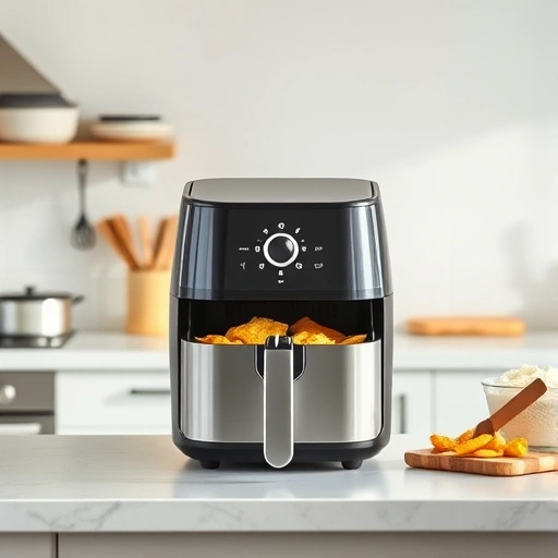 Measuring 75g of plain flour in a bowl for air fryer recipes