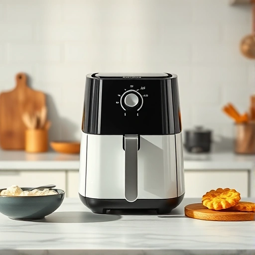 Measuring 25g of wholemeal flour on digital scales for air fryer recipes