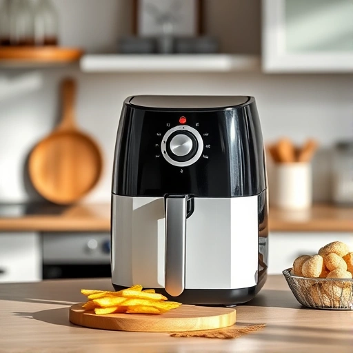 Measuring 100g of granulated sugar next to an air fryer